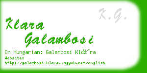 klara galambosi business card